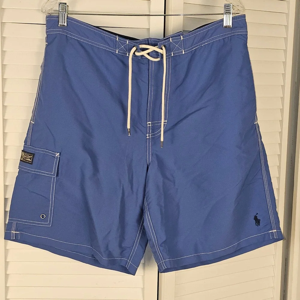 Polo Ralph Lauren Mens Blue Swim Trunks Shorts‎ Large